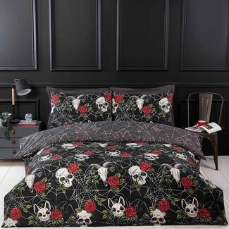 .Decoware® Microvezel dekbedovertrek Skulls & Roses