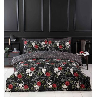 .Decoware® Microvezel dekbedovertrek Skulls & Roses