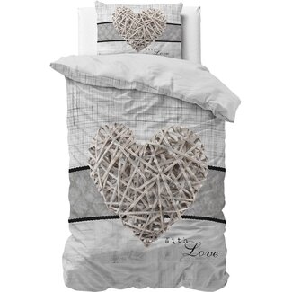 Sleeptime Dekbedovertrek Home is Heart - Wit - Microvezel