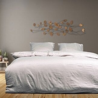 .Decoware® Hotelstreep dekbedovertrek - wit - katoen satijn