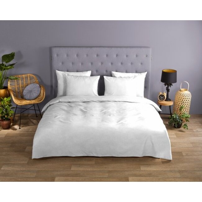 Katoen dekbedovertrek uni wit