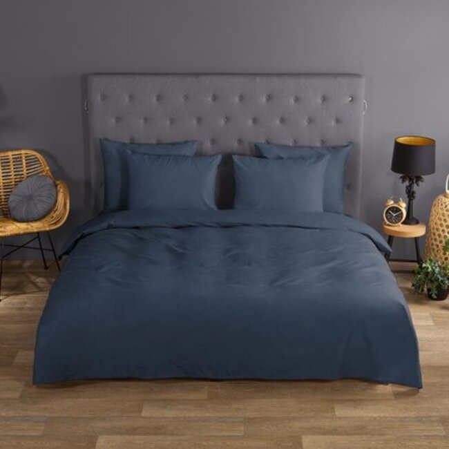 Katoen dekbedovertrek uni denim