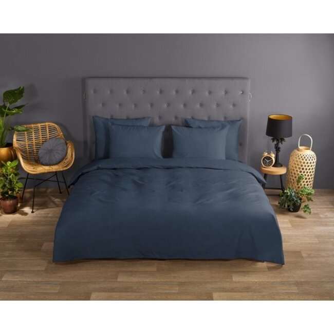 Katoen dekbedovertrek uni denim