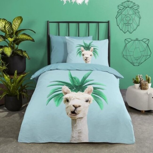 Dekbedovertrek Lama palm - Katoen - 140x220 + 60x70 cm