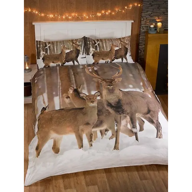 Polykatoen dekbedovertrek Herten - Lits-jumeaux (230x220 + 2st 50x75cm)