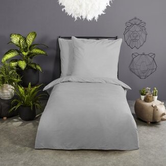 Good Morning Peuter dekbedovertrek uni grijs - katoen