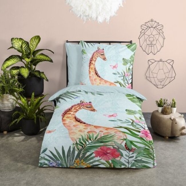 Dekbedovertrek Giraffe jungle - Katoen - 140x220 + 60x70 cm
