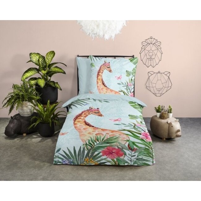 Dekbedovertrek Giraffe jungle - Katoen - 140x220 + 60x70 cm