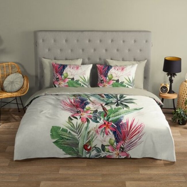 Katoen dekbedovertrek Tropical flowers bloemen