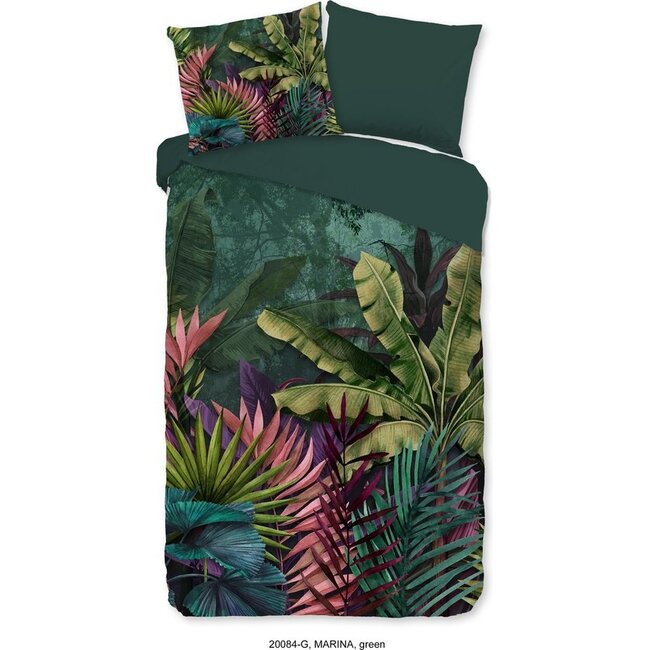 Katoen dekbedovertrek Marina groen