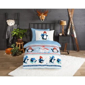 Good Morning Flanel dekbedovertrek Penguins - eenpersoons