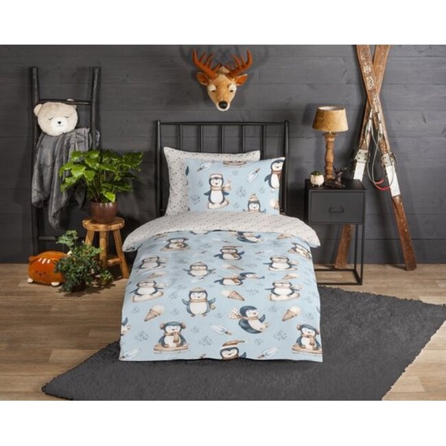 Flanel kinderdekbedovertrek Jani - eenpersoons