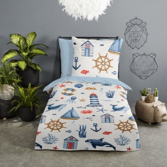 Ledikant dekbedovertrek Ahoy - katoen - 100x135 cm