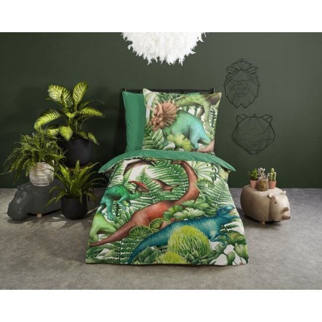 Katoen kinderdekbedovertrek Prehistory Dino - 140x220 + 60x70 cm