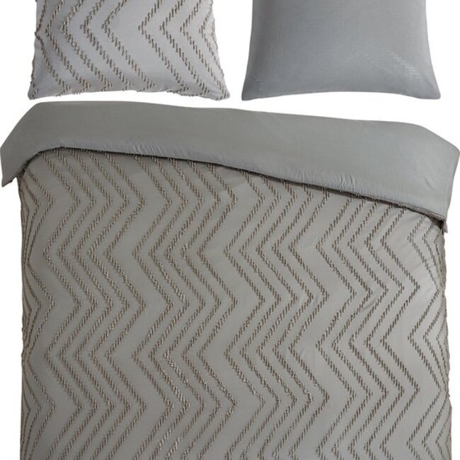 Microvezel dekbedovertrek Zigzag - Taupe