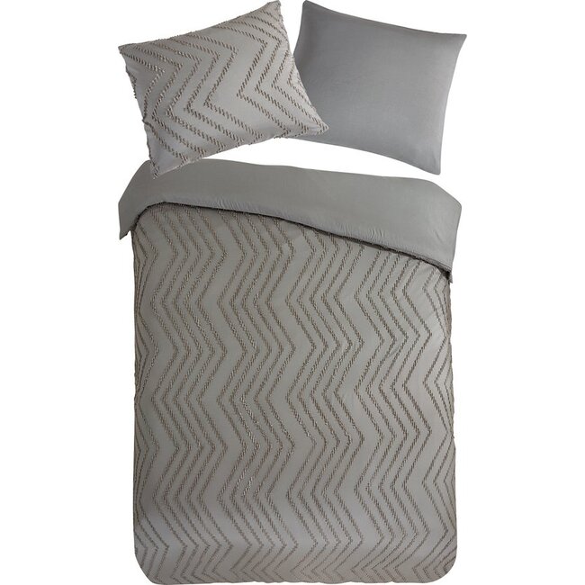 Microvezel dekbedovertrek Zigzag - Taupe