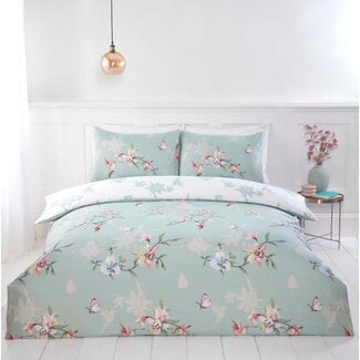 .Decoware® Decoware Hummingbird Dekbedovertrek met Bloemen & Kolibries - Groen – Microvezel