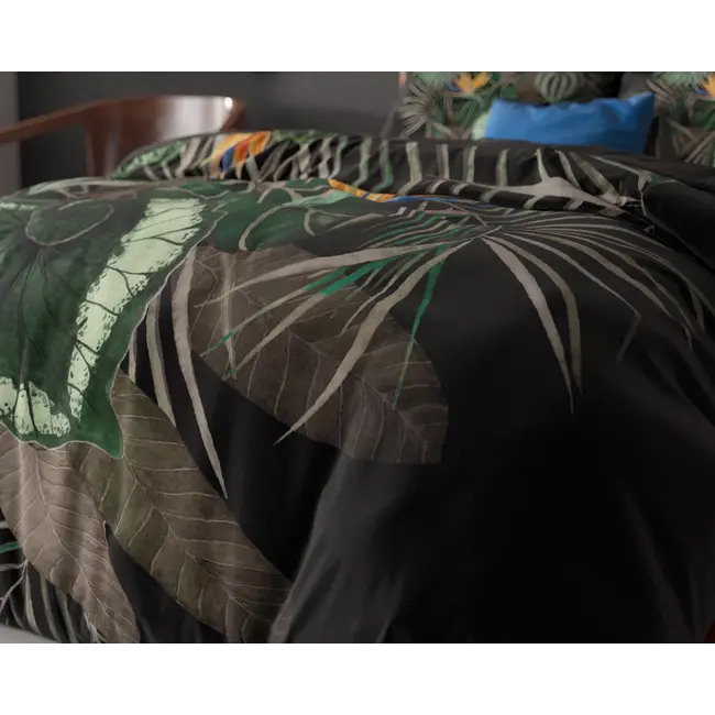 Microvezel dekbedovertrek Dark Leaves