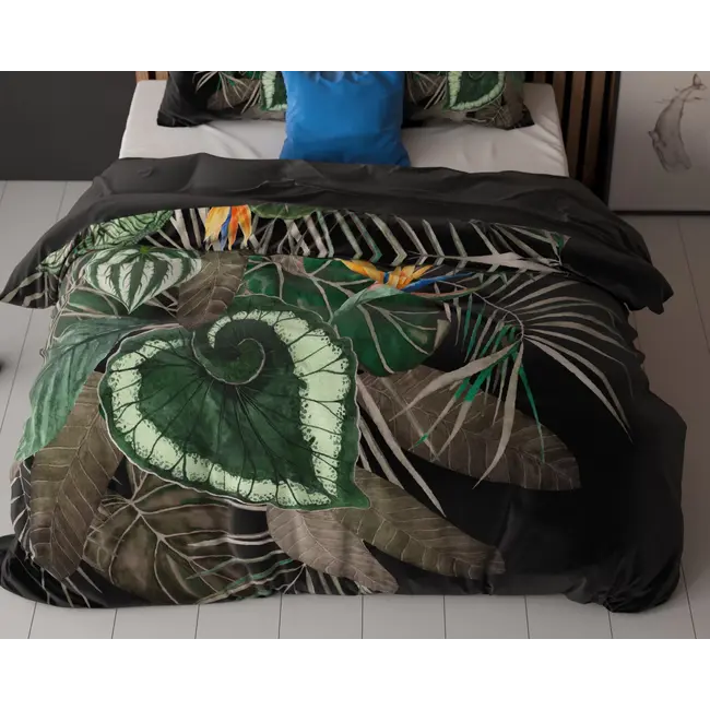 Microvezel dekbedovertrek Dark Leaves