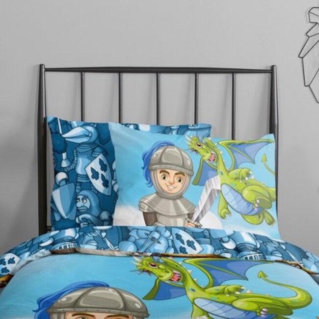 Katoen kinderdekbedovertrek Knight - katoen - 140x220 + 60x70 cm