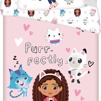 Disney & Licentie Gabby's Poppenhuis Polykatoen dekbedovertrek Purrfectly - eenpersoons