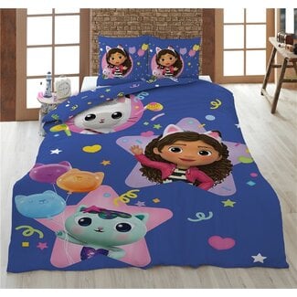 Disney & Licentie Gabby's Poppenhuis Microvezel dekbedovertrek Pandy & Mercat - eenpersoons