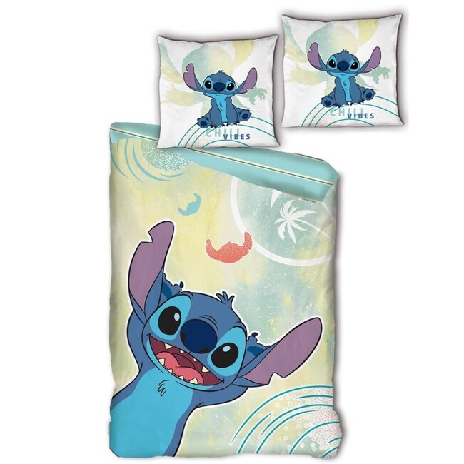 Katoen kinderdekbedovertrek Stitch Chili Vibes - 140x200 cm – 65x65 cm