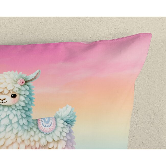 Katoen kinderdekbedovertrek Chico lama - 140x220 + 60x70 cm