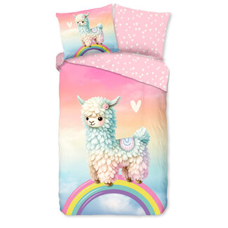 Good Morning Katoen kinderdekbedovertrek Chico lama - eenpersoons