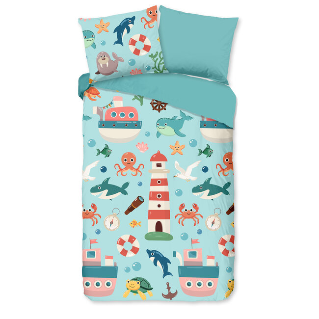 Microvezel kinderdekbedovertrek Sailor - 140x220 + 60x70 cm