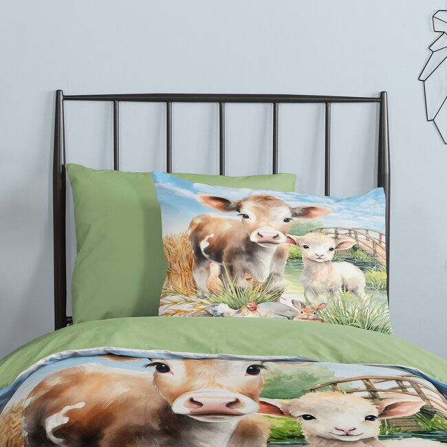 Microvezel kinderdekbedovertrek Farm - 140x220 + 60x70 cm