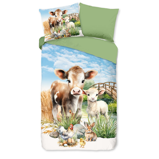 Microvezel kinderdekbedovertrek Farm - 140x220 + 60x70 cm
