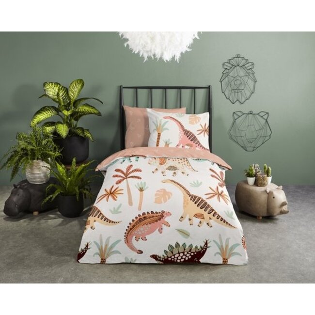 Katoen kinderdekbedovertrek  Dino - 140x220 + 60x70 cm