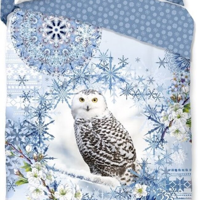 Flanel dekbedovertrek sneeuwuil