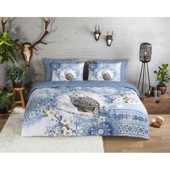 Flanel dekbedovertrek sneeuwuil