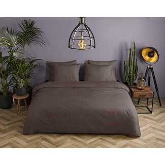 HiP Katoensatijn dekbedovertrek uni bruin