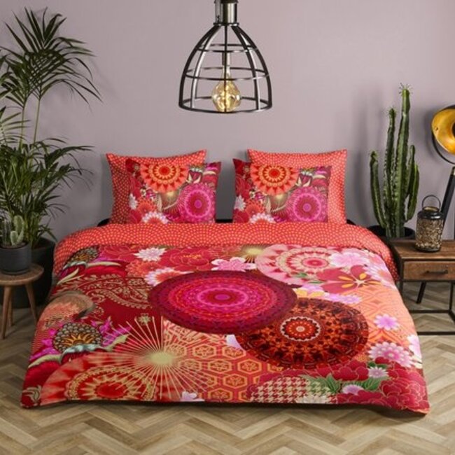 Katoensatijn dekbedovertrek Yuki