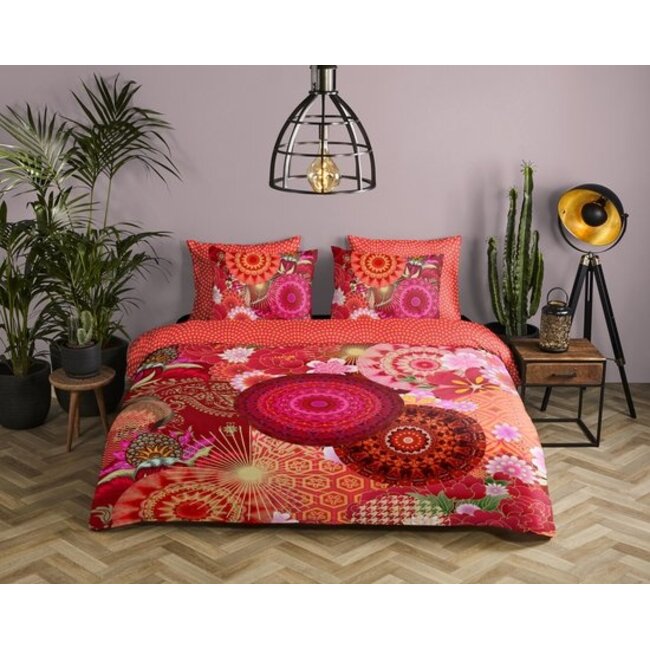 Katoensatijn dekbedovertrek Yuki