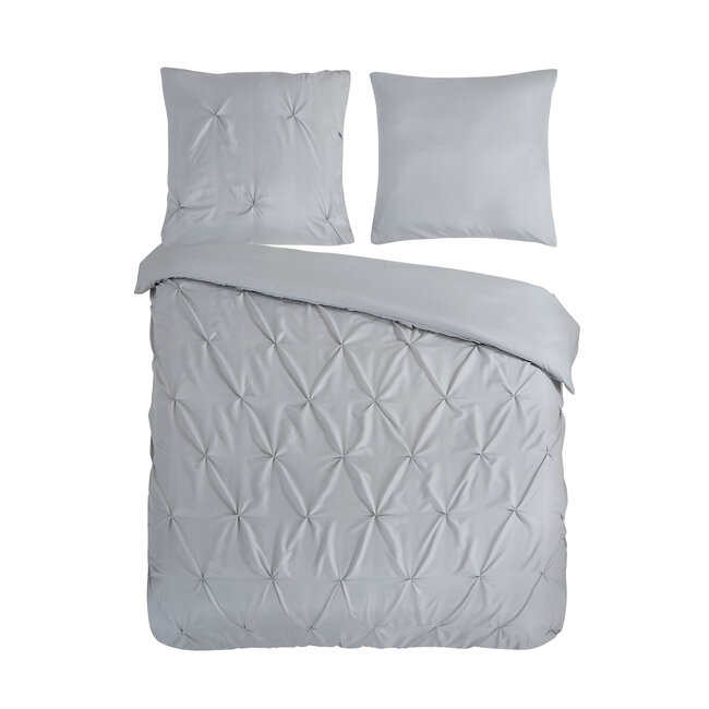 Dekbedovertrek Plooi - zilver - microvezel