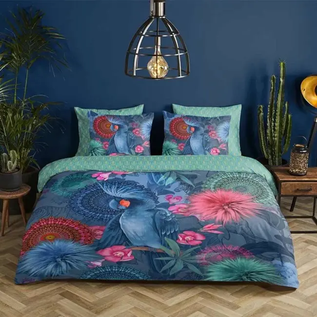 Katoen satijn dekbedovertrek Papegaai Ofelia