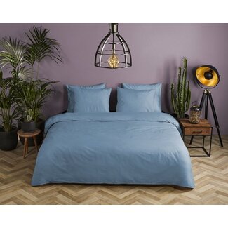 HiP Dekbedovertrek uni ice blauw - Katoensatijn