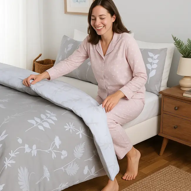 Microvezel dekbedovertrek Silhouette Leaves