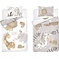 Ledikant dekbedovertrek Jungle Dieren - taupe - bamboe/katoen - 90x120 cm + 40x60 cm
