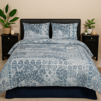 .Decoware® Katoen dekbedovertrek Pava - blauw