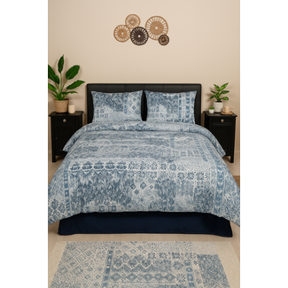 .Decoware® Katoen dekbedovertrek Pava - blauw