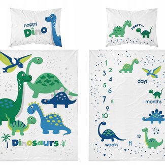 Mayamoo Ledikant dekbedovertrek Dinosaurs - bamboe/katoen