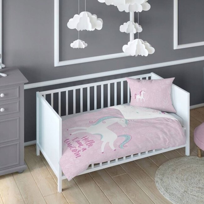 Ledikant dekbedovertrek I am a Unicorn - bamboe/katoen