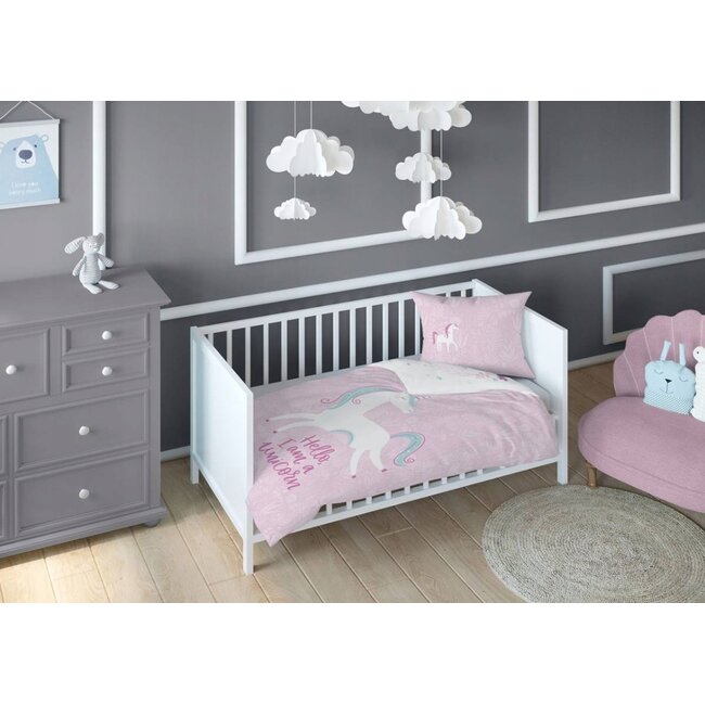 Ledikant dekbedovertrek I am a Unicorn - bamboe/katoen