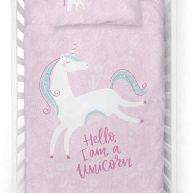 Ledikant dekbedovertrek I am a Unicorn - bamboe/katoen