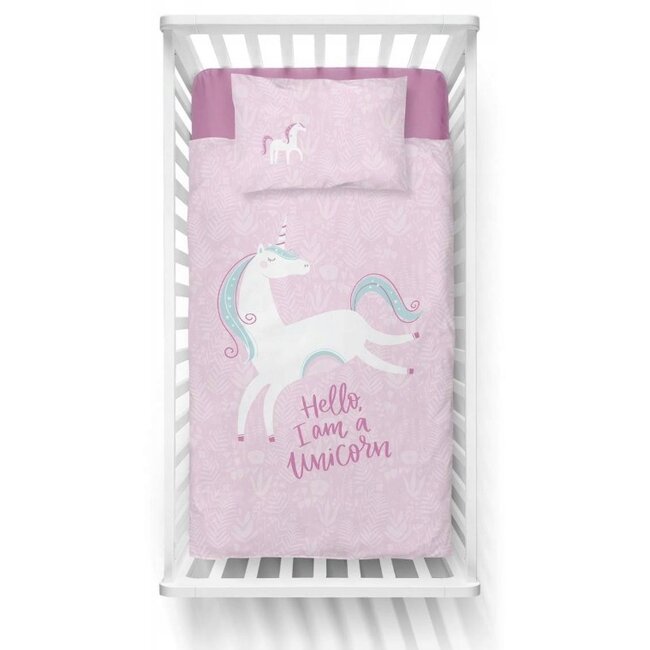 Ledikant dekbedovertrek I am a Unicorn - bamboe/katoen